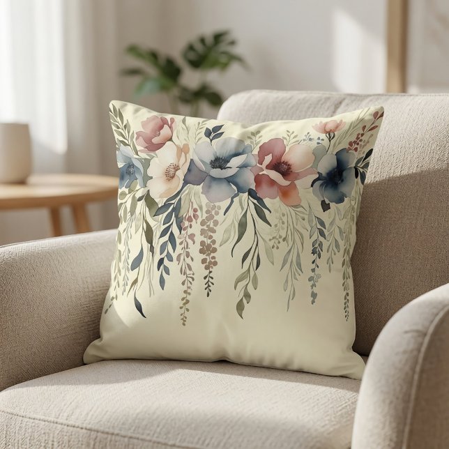 Almofada Cascata Floral Pastel Boho (Criador carregado)