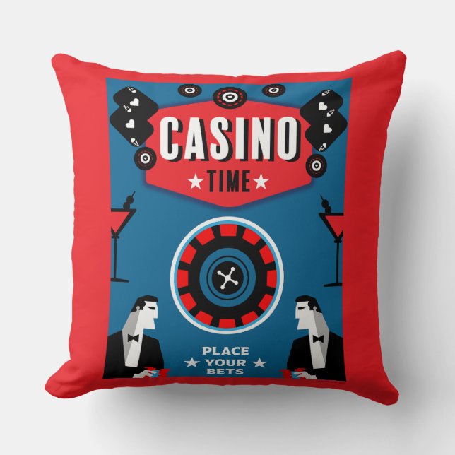 Almofada Casino Gambling Poker Roulette (Frente)