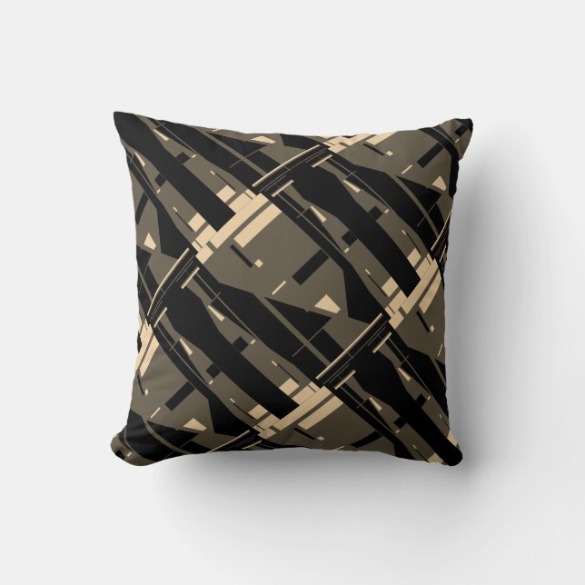 Almofada Castanho bege Negro Mediterrâneo Escorregado Grand (Frente)