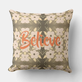 Almofada Castanho Com Pêssego Floral