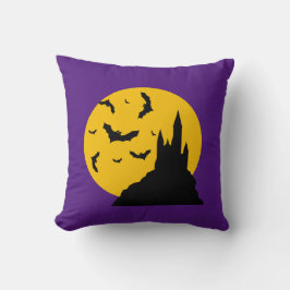 Almofada Castelo assombrado com Lua e Bats Roxo