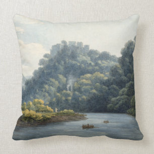 Almofada Castelo de Goodrich no Wye (w/c, caneta & tinta,