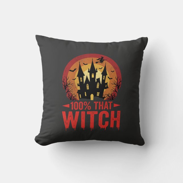 Almofada Castelo de Halloween daquela Bruxa 100% (Frente)