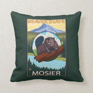 Almofada Castor & capa do Mt. - Mosier, Oregon