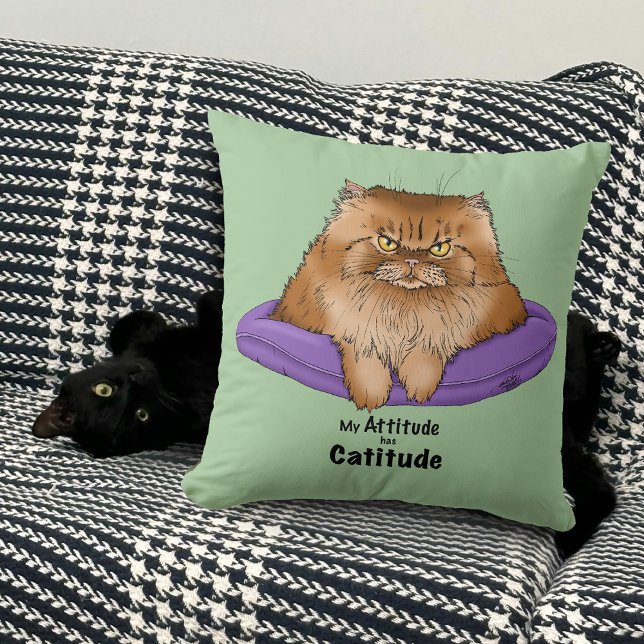 Almofada Cat Attitude Engraçada (Criador carregado)
