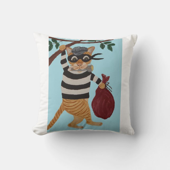 Almofada Cat Burglar Throw Pillow (Frente)