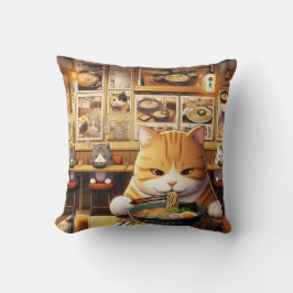Almofada Cat Eating Ramen v1