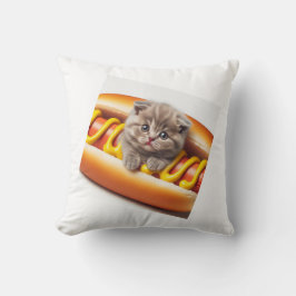 Almofada cat in hot dog and mustard