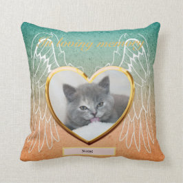 Almofada Cat Memorial Angel Wings Foto Personalizada