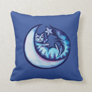 Almofada Cat Moon Caturday Star Art Roxo Moon Cat