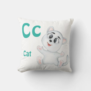 Almofada Cat personalize ABC: Carta C - Adicione seu nome