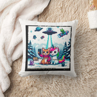 Almofada Cat & Unicorn UFO Selfie: Big Meeting Pillow #1