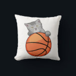 Almofada Cat with Basketball<br><div class="desc">This design is the perfect gift for a birthday,  Christmas and other celebrations. It is suitable for women,  men and kids.</div>