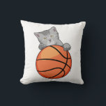Almofada Cat with Basketball<br><div class="desc">This design is the perfect gift for a birthday,  Christmas and other celebrations. It is suitable for women,  men and kids.</div>