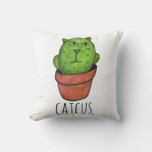 Almofada Catcus Pet Cactus Diversão Cartoon Cat Mashup