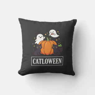 Almofada Catloween Design Divertido de Gato de Halloween Fa