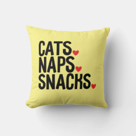 Almofada Cats Naps Snacks - Amantes de gatos