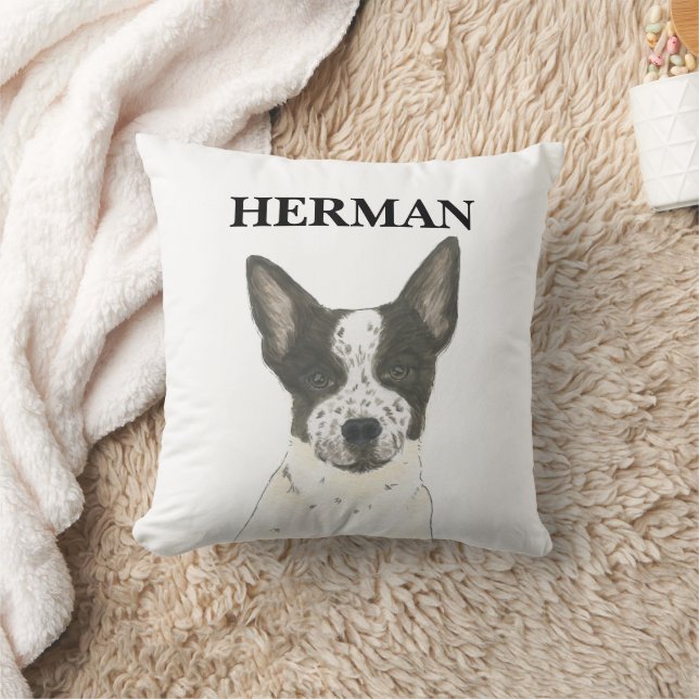 Almofada Cattledog personalizado, preto e branco (Cobertor)