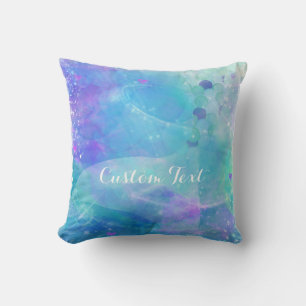 Almofada Cauda de Sereia Aquarela Fantasia Oceano Encantado