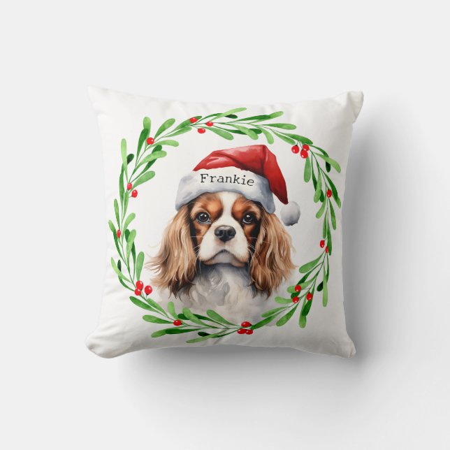 Almofada Cavaleiro de Natal Rei Charles Spaniel Pet (Frente)