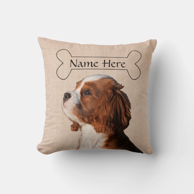 Almofada Cavaleiro Personalizado Rei Charles Spaniel Dog (Frente)