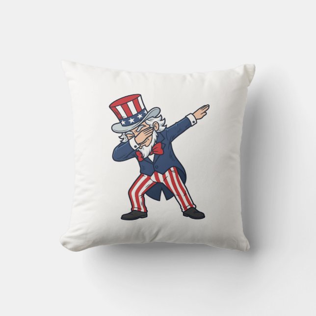 Almofada Cavalheiro Patriótico Dabbing Design Vetorial Vint (Frente)