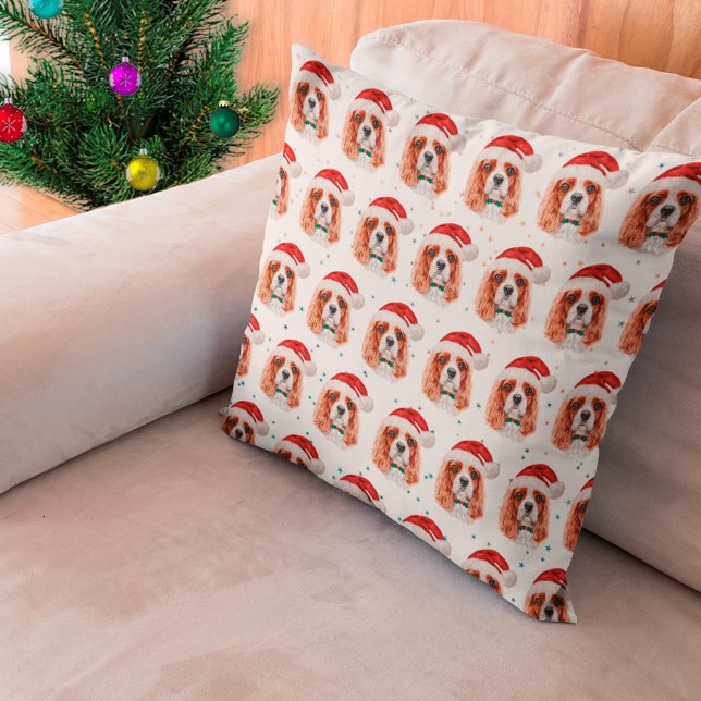 Almofada Cavalier King Charles Spaniel Dog Breed Christmas (Criador carregado)