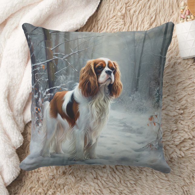 Almofada Cavalier King Deixou Neve Natal Bruto (Cobertor)