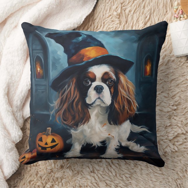Almofada Cavalier King Pumpkins Halloween Scary (Cobertor)