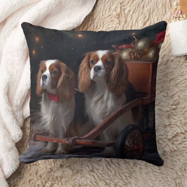 Almofada Cavalier King Snowy Sleigh Decoração de Natal (Cobertor)