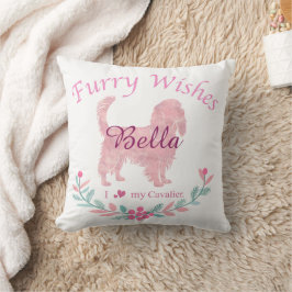 Almofada Cavalier Rosa Pastel Macio | Natal Personalizado