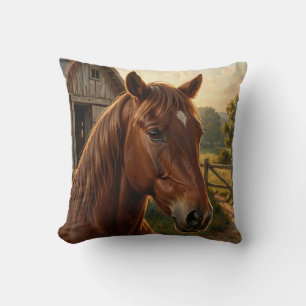 Almofada Cavalo Castanho Celeiro da Hora Dourada