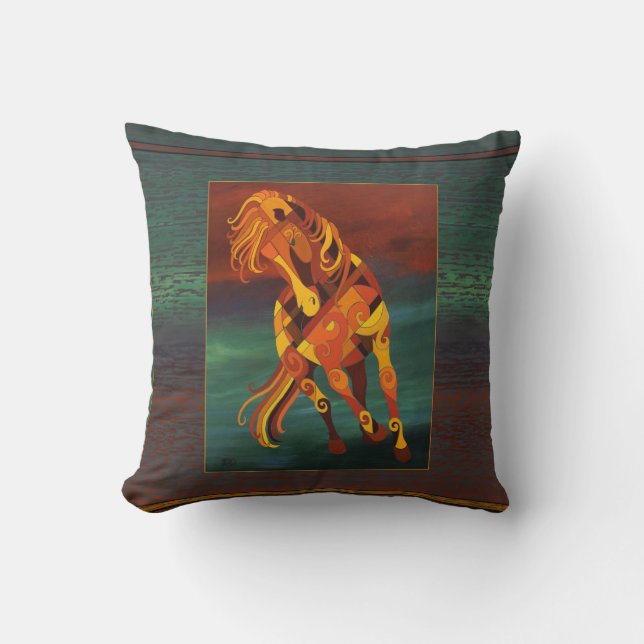 Almofada Cavalo da castanha do travesseiro do cavalo na (Frente)