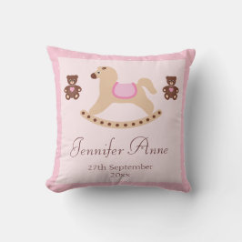 Almofada Cavalo de balanço cor-de-rosa & bebê novo dos