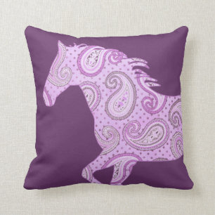 Almofada Cavalo de Paisley Púrpura