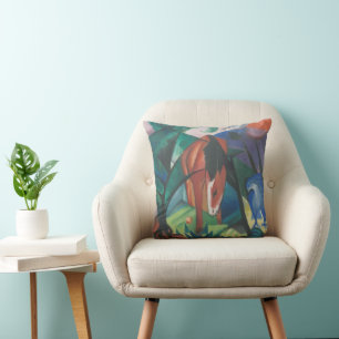 Almofada Cavalo e Águia por Franz Marc, Arte Cubista Vintag