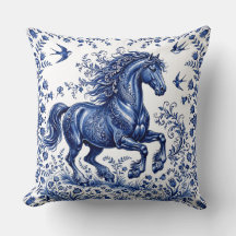Cavalo Frísio em Prado no Estilo Delftware de Delf
