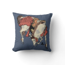 Cavalo Japonês Vintage em Azul de Jeans Azul
