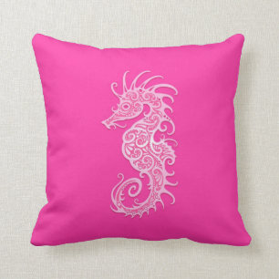 Almofada Cavalo marinho tribal cor-de-rosa