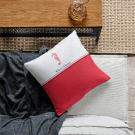 Almofada Cavalo-marinho-vermelho desenho mar nome elegante