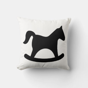 Almofada Cavalo Mecedor Preto