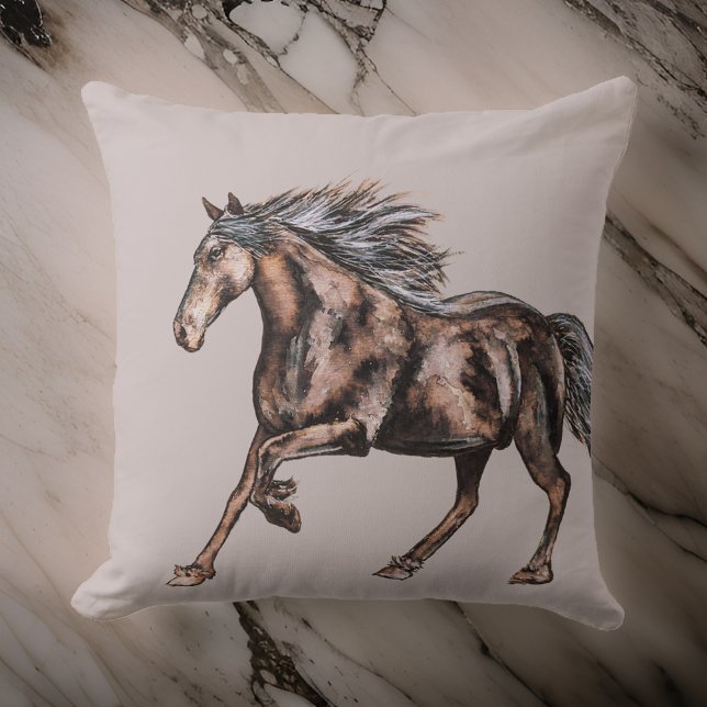 Almofada Cavalo Místico em Aquarela Moderno (Criador carregado)