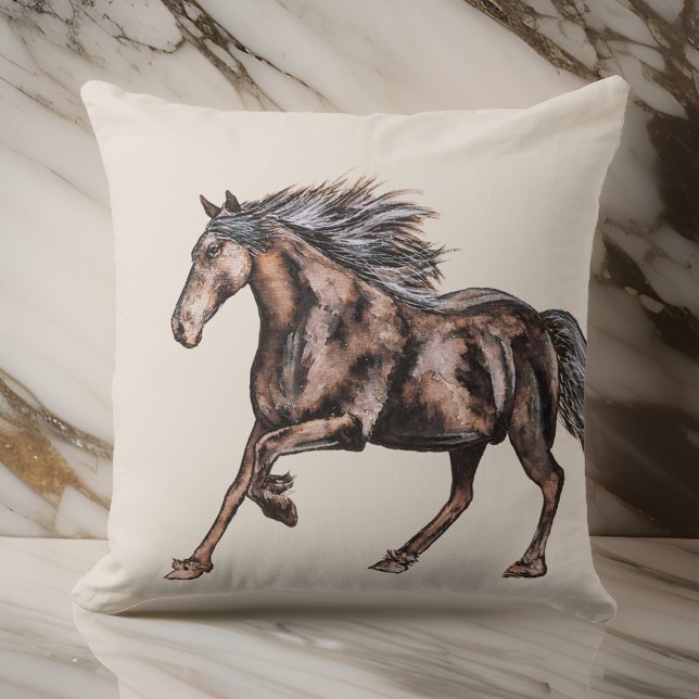 Almofada Cavalo Místico em Aquarela Moderno (Criador carregado)