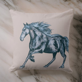 Almofada Cavalo Místico em Aquarela Moderno