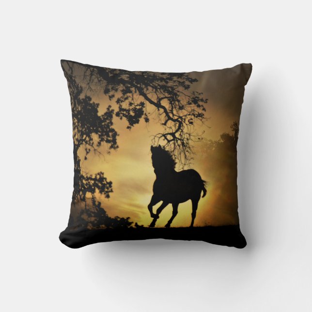 Almofada Cavalo no Travesseiro de Decoração Sunset (Frente)