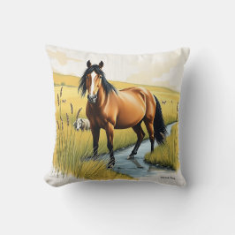 Almofada Cavalo Pastoral em Ossos Terrestres