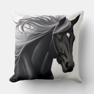 Almofada Cavalo Preto Magnífico