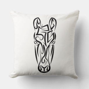 Almofada Cavalo Tribal Negro e Branco