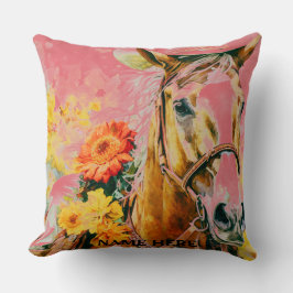 Almofada cavalo vintage usando chapéu de cowboy