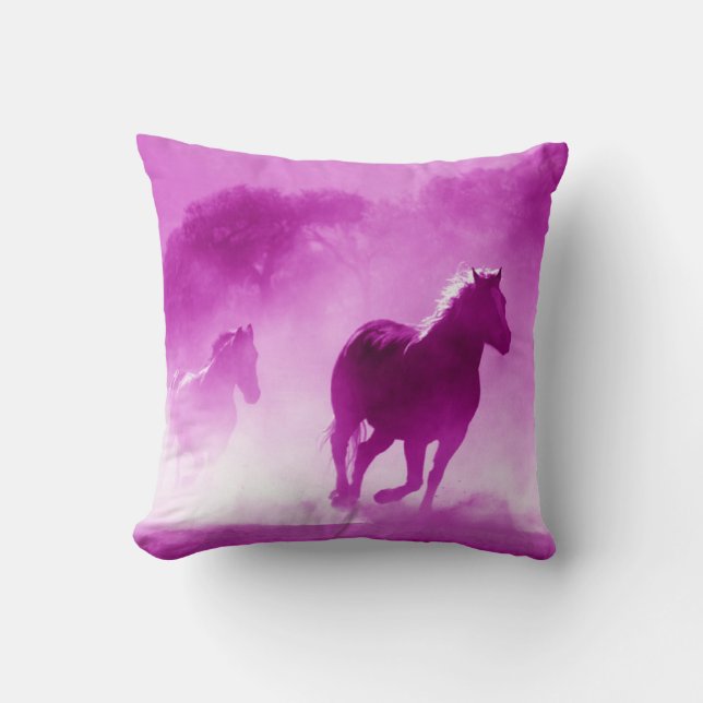 Almofada Cavalos de Pó Rosa (Frente)